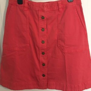 Anthropologie Coral Twill Skirt